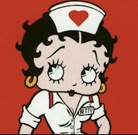 an image of a cartoon nurse with a heart on her head